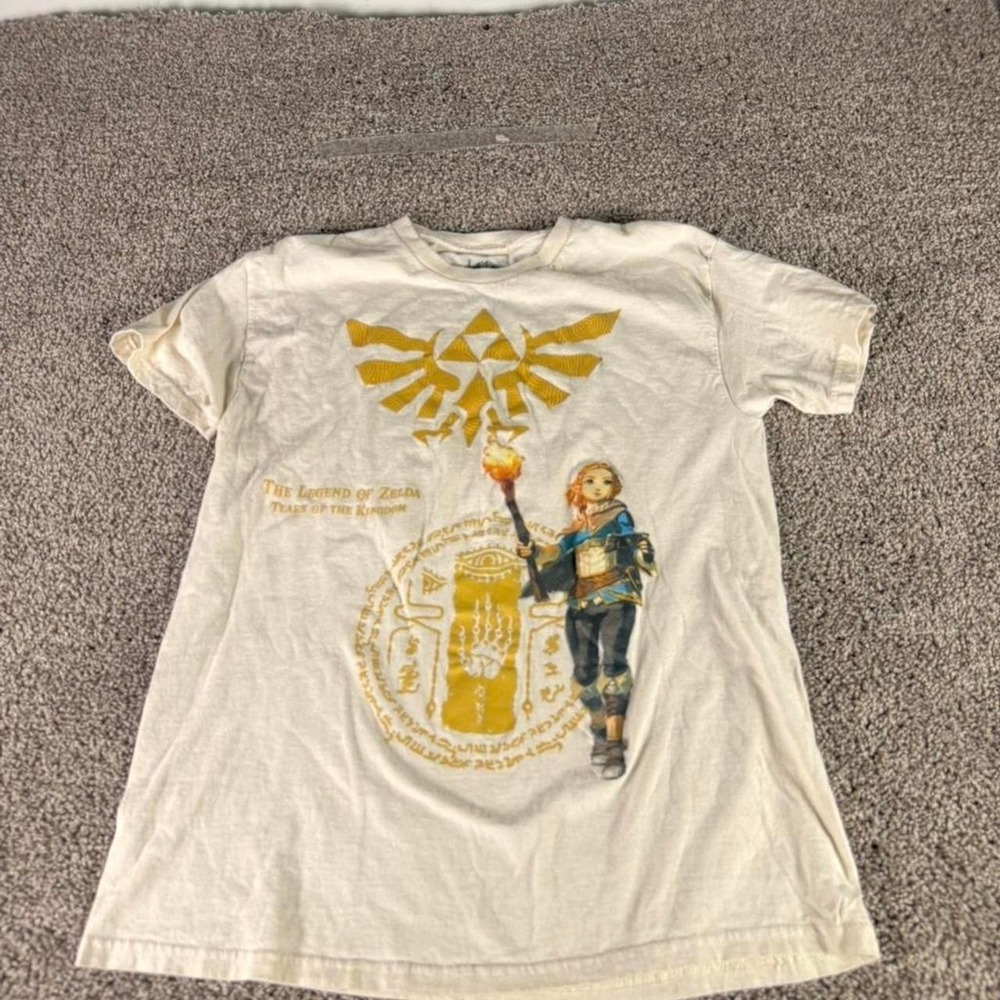 Nintendo Legend of Zelda Tears of the Kingdom Graphic T-Shirt Mens Medium Cream
